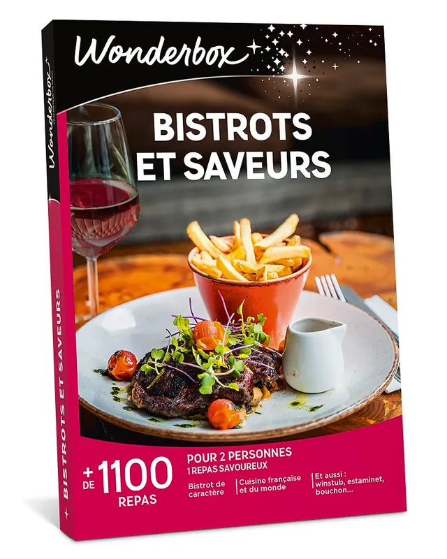 Wonderbox Bistrots et Saveurs coffret cadeau restaurant couple