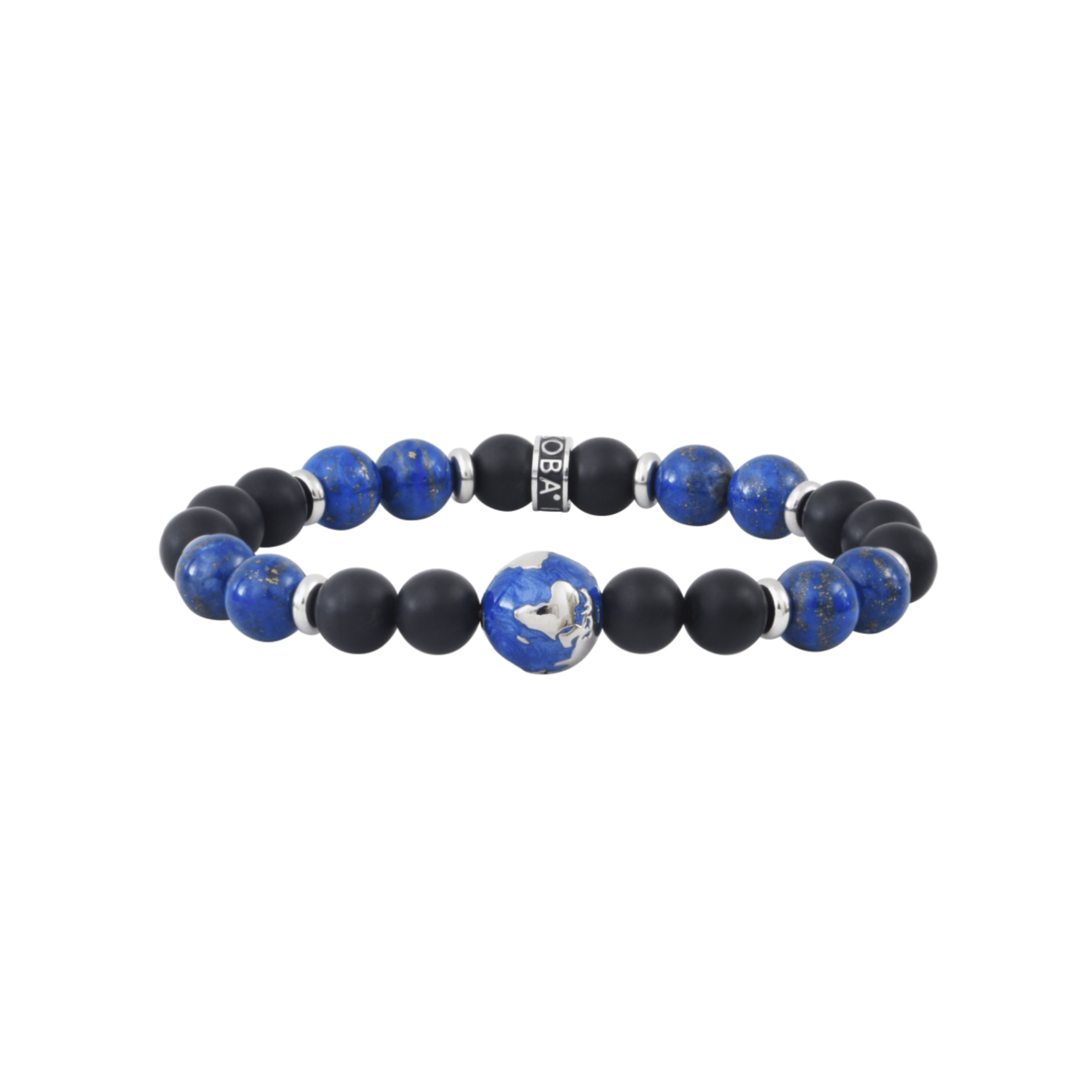IKOBA Terre Email Bleu Agate Noire Lapis Bracelet