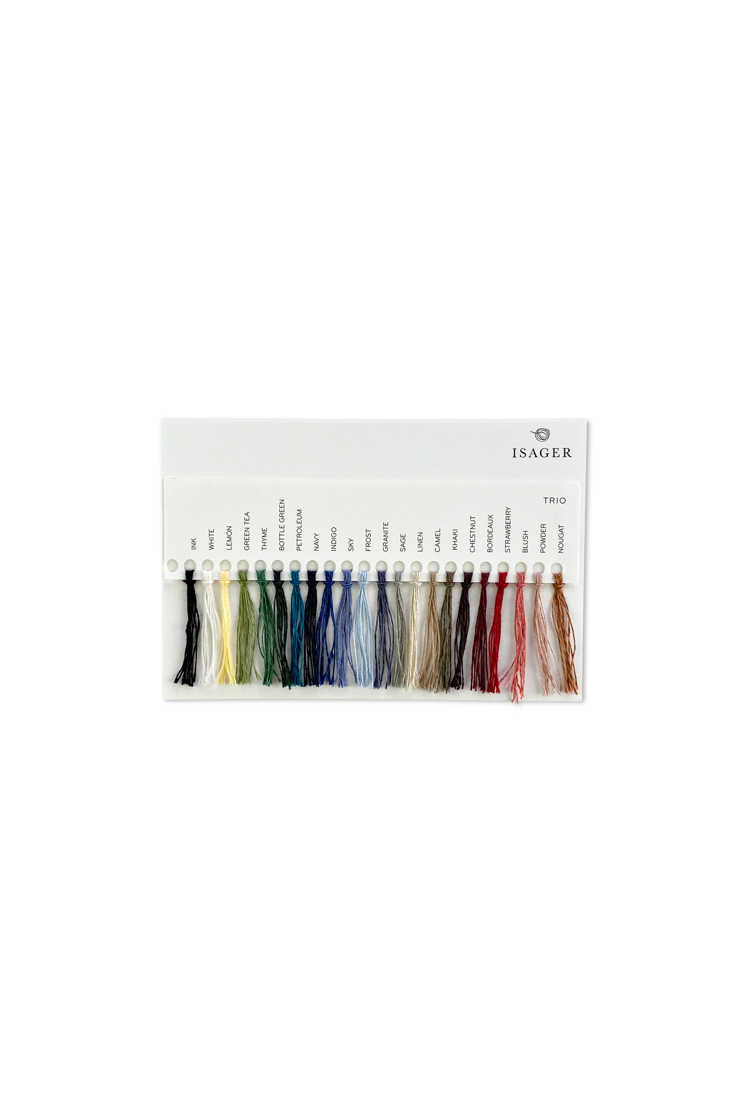 Isager Trio 1 carte couleurs fil lin coton bambou