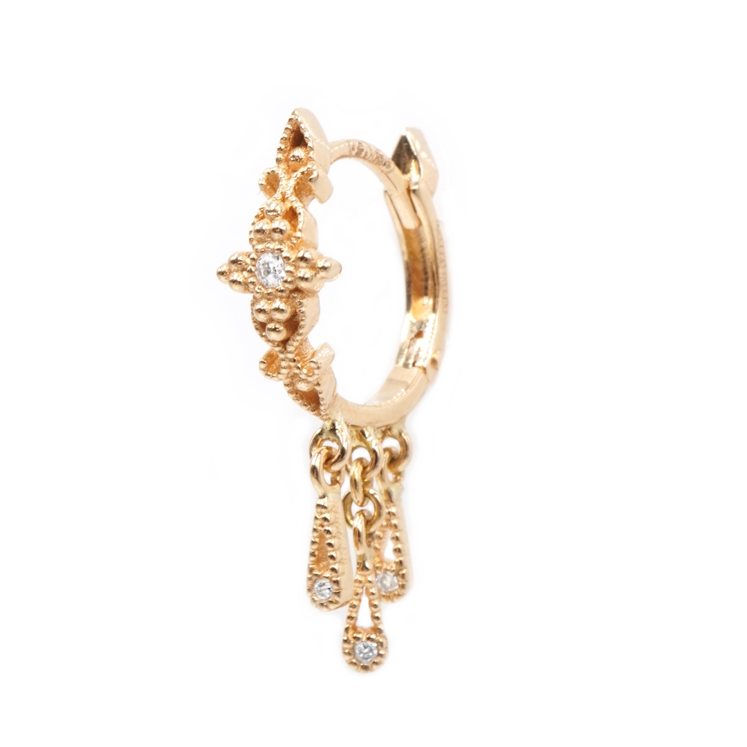 Angèle Brousse Greta créole pampilles or jaune 18 carats diamants