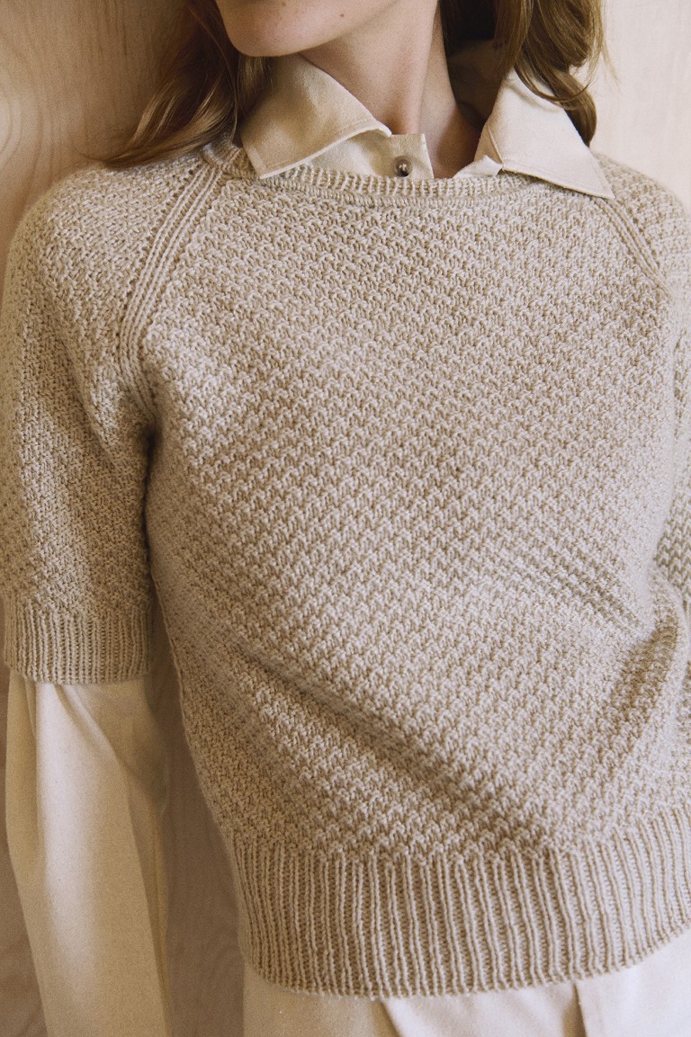 Isager Pearl Tee kit tricot top soie