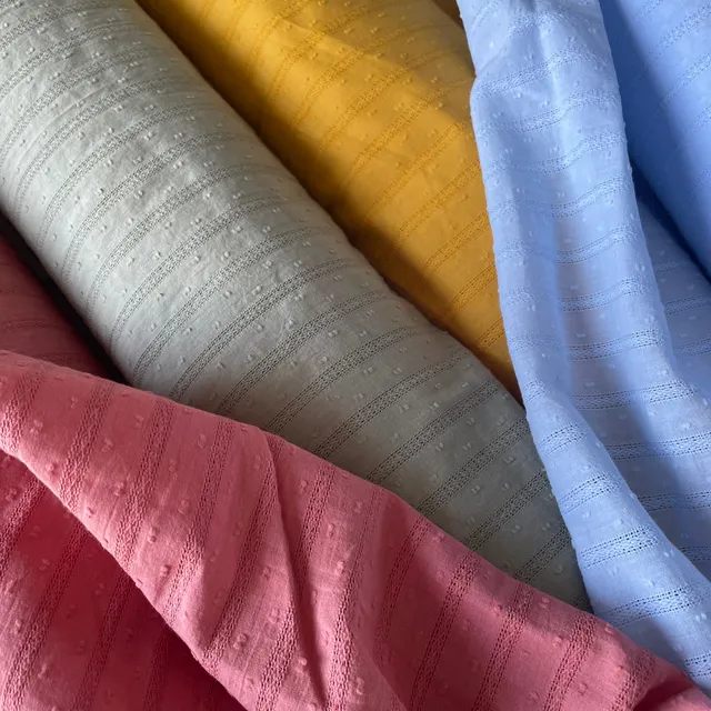 Laeti & Léa voile coton plumetis brodé coupon terracotta