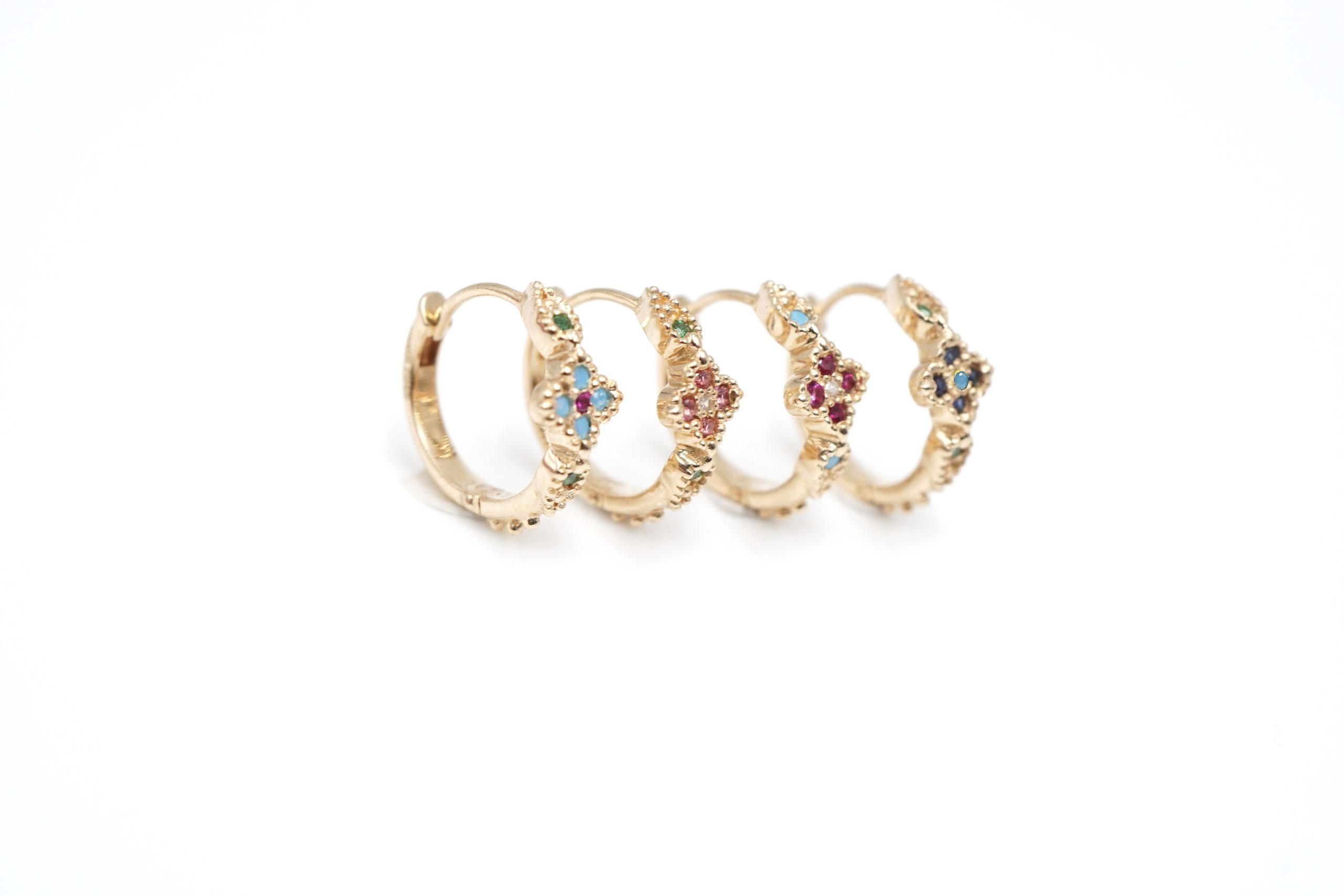 Angèle Brousse Nina Colors Pink créole or jaune tourmaline